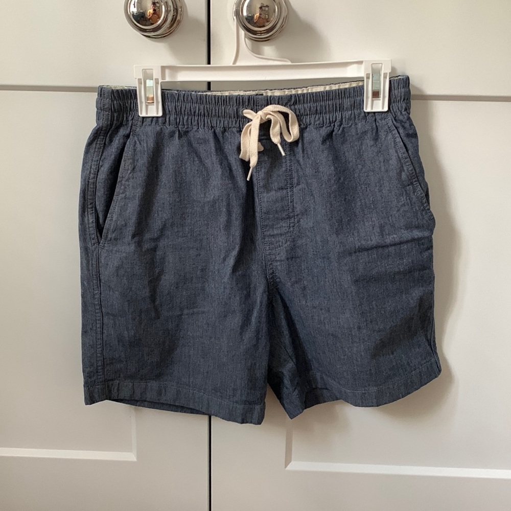 6” blue chambray size small pull on shorts - JCrew